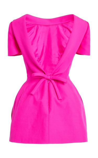 Bow-Detailed Wool-Silk Mini Dress