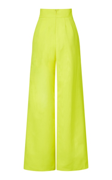 Draped Moire Wide-Leg Pants