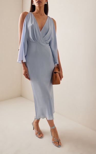 The Camille Gathered Silk Crepe De Chine Maxi Dress