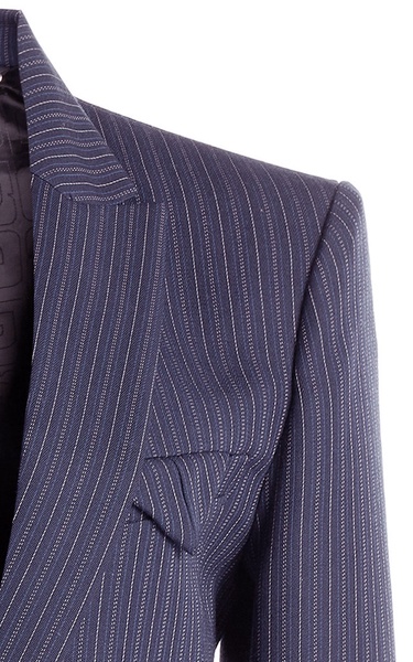 Pinstriped Wool Blazer