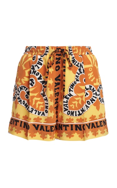 Crepe De Chine Bandana Mini Shorts