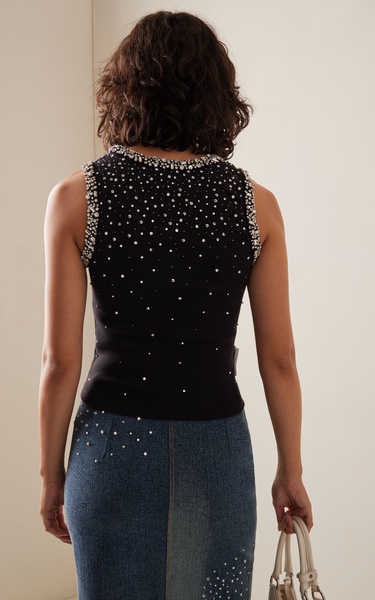 Crystal-Embellished Cotton Tank Top