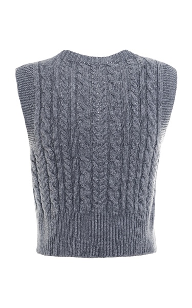 Cropped Cable-Knit Wool-Blend Sweater Vest