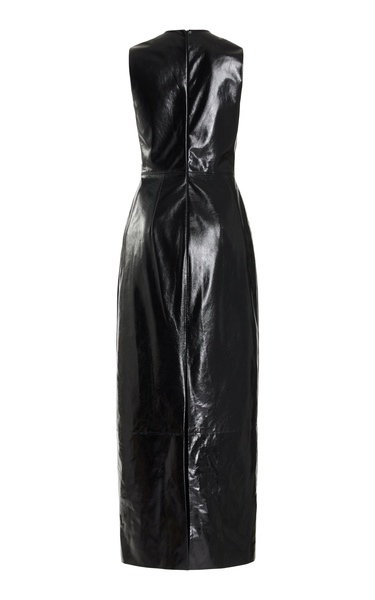 The Audrey Glazed Leather Column Dress