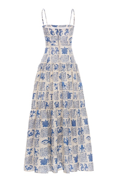 Lima Tiered Printed Linen Maxi Dress