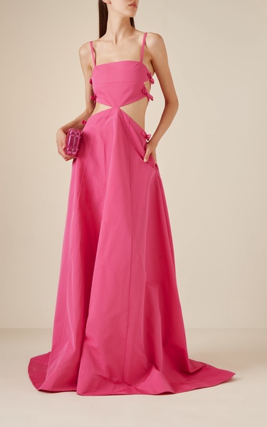 Cotton-Blend Micro Faille Gown