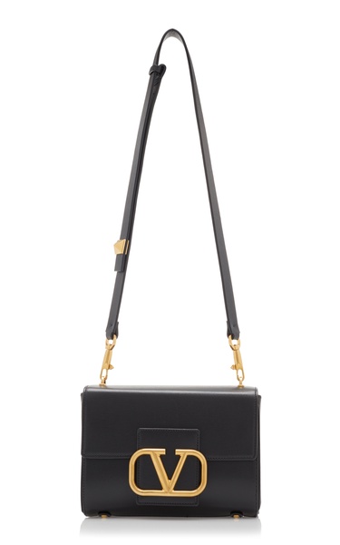 Stud Sign Leather Shoulder Bag