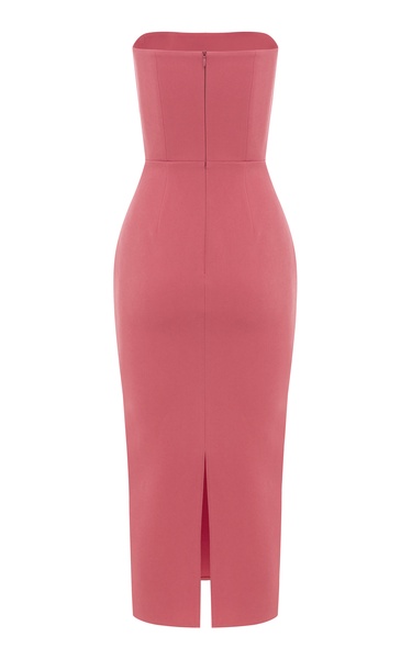 Strapless Crepe Midi Dress