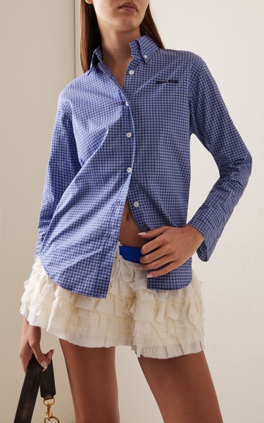 Checked Cotton-Poplin Shirt