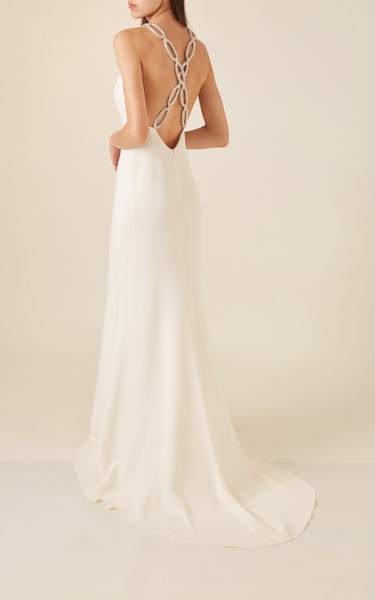 Couture Embellished Silk-Cady Gown