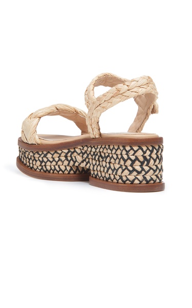 Michael Raffia Leather Sandals