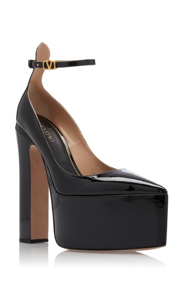 Tan-Go Patent-Leather Platform Pumps