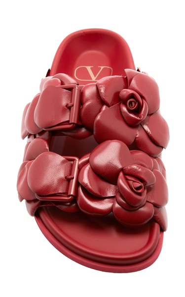 Valentino Garavani Rose Leather Slides