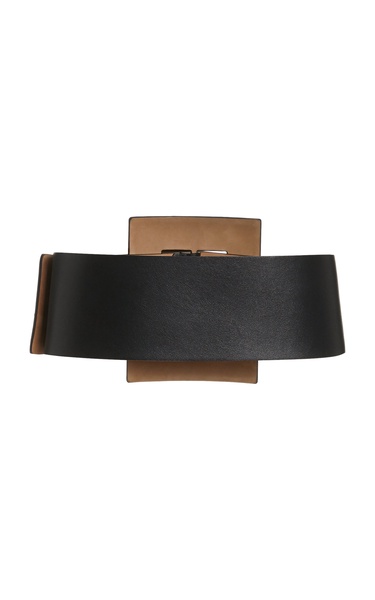 Wide Buckle Leather Belt