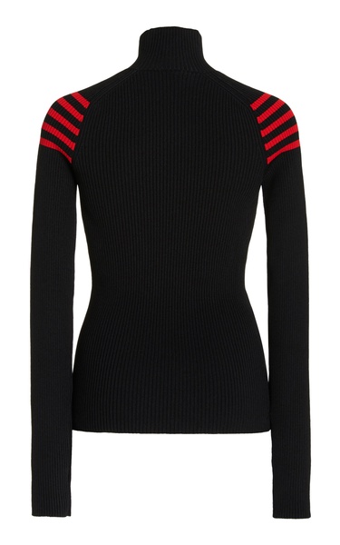 Turtleneck Ribbed Knit Sweater