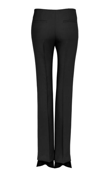 Low-Rise Slim-Leg Stretch-Wool Pants