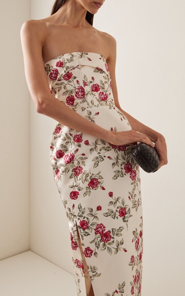 Pola Duchess Strapless Midi Dress