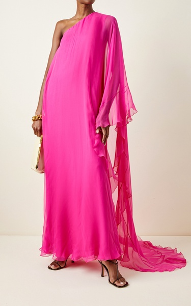 Asymmetric Silk Gown 