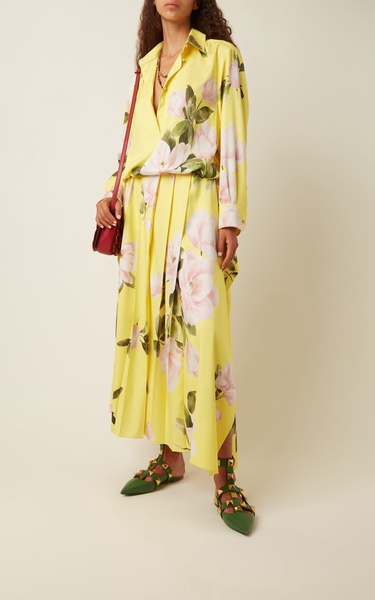 Floral-Printed Silk Dress