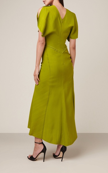 Gathered Melange Midi Dress