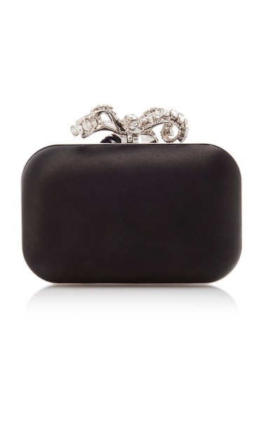 Cloud Embellished Satin Clutch