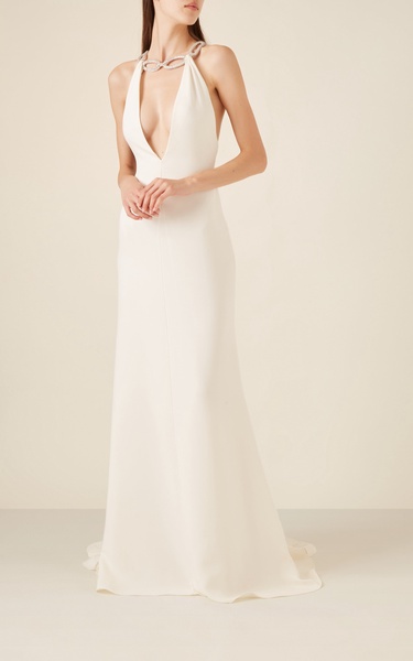 Couture Embellished Silk-Cady Gown