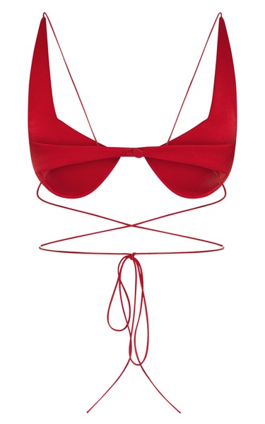 Pierce Criss-Cross Satin-Crepe Bra Top