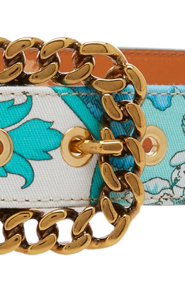 Printed Chain-Embellished Belt