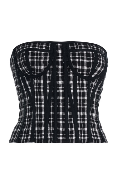 Plaid Bustier Top