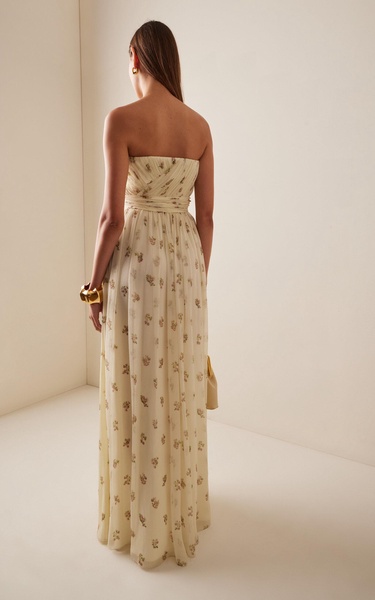 Estelle Floral-Printed Silk Crepon Maxi Dress