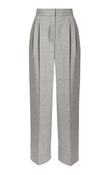 Wool High-Waisted Wide Leg Trousers