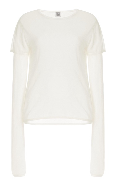 Layered Knit Lyocell-Cashmere Tee