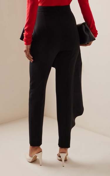 Drape-Detailed Skinny-Leg Pants