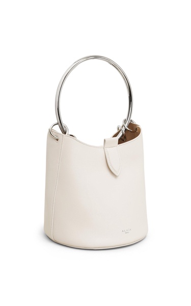 Ring-Handle Leather Bucket Bag