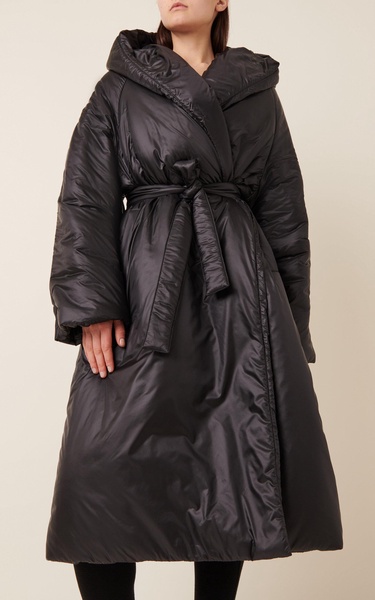 Belted Padded Nylon Coat