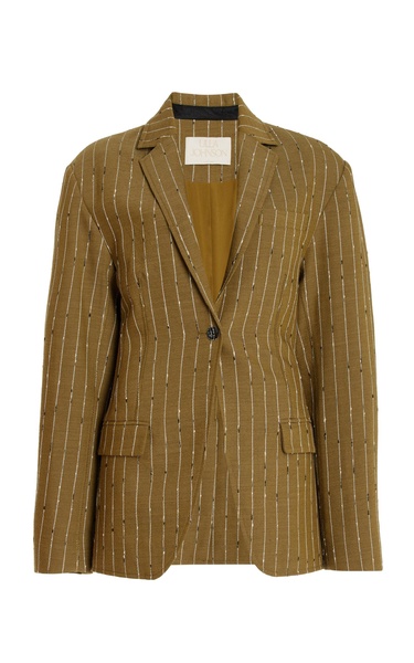 Dhemi Pinstriped Wool-Blend Blazer