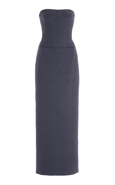 Strapless Wool-Blend Maxi Dress