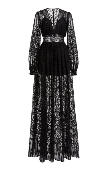 Cathedral Embroidered Tulle Maxi Dress