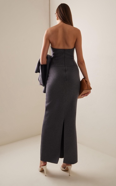 Strapless Wool-Blend Maxi Dress