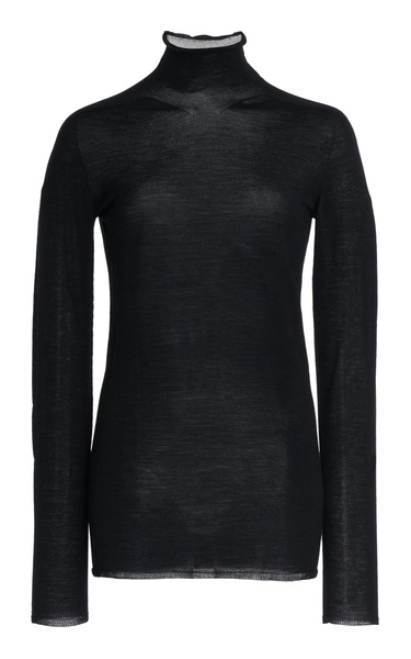 Sheer Virgin-Wool Turtleneck Sweater