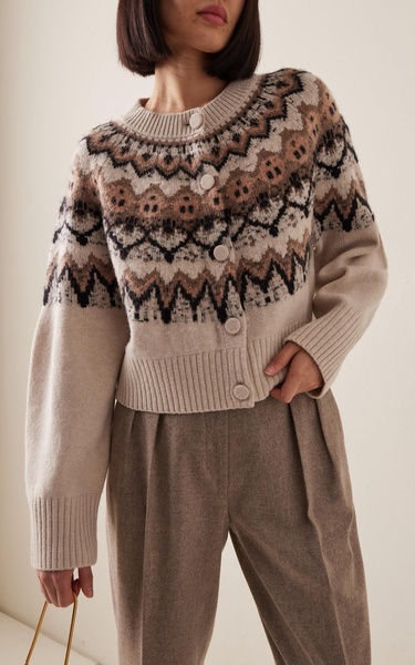 Barnum Cropped Wool-Blend Cardigan