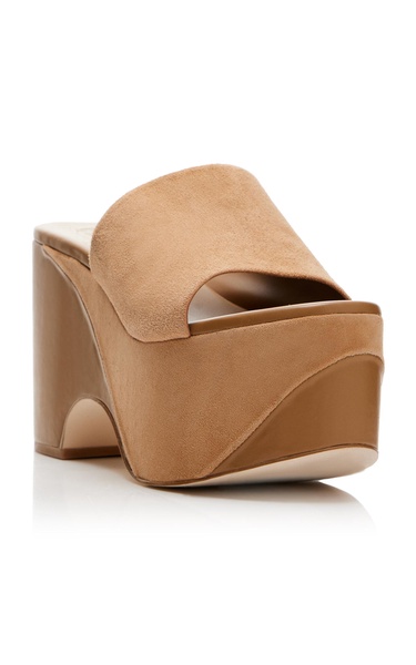 Natasha Suede Platform Mules