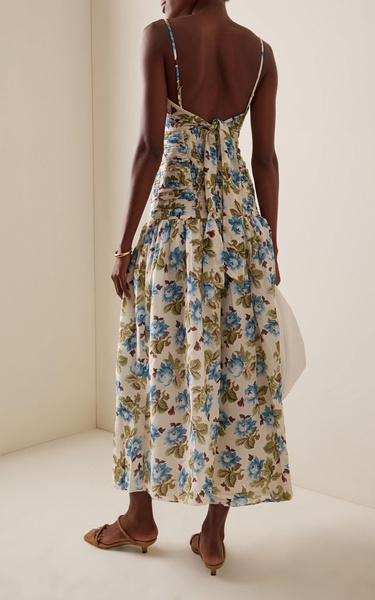 Raquel Floral Cotton-Silk Maxi Dress