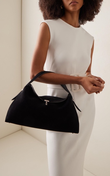 T-Lock Suede Top Handle Bag