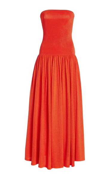 Tranquility Pleated Strapless Maxi Dress