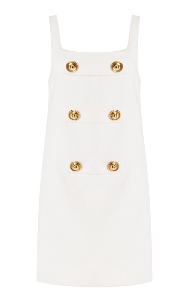 Luya Button-Embellished Wool Mini Dress