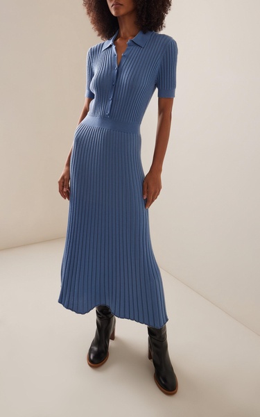 Amor Ribbed-Knit Cashmere-Silk Dress