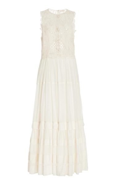 Flower Lace-Appliquéd Dress