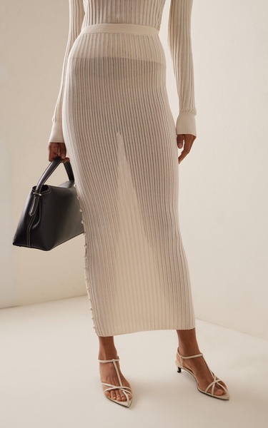 Logan Ribbed Silk-Cashmere Maxi Skirt