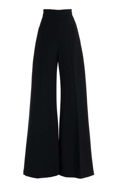 High-Waist Stretch-Wool Wide-Leg Pants